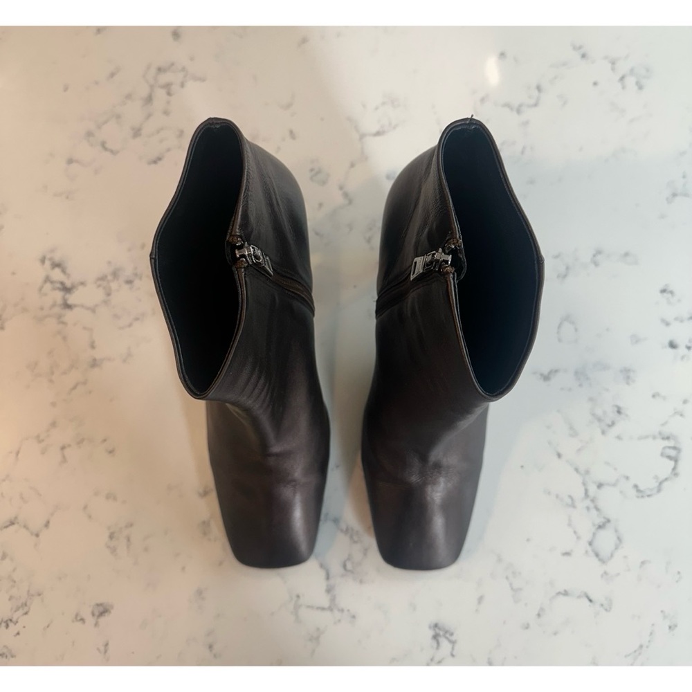 Prada Leather Ankle Boots in Metallic Brown - Size 41 1/2 - Picture 6 of 14